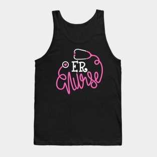 Emergency Department Nurse Stethoscope Funny ER Nurse Tank Top